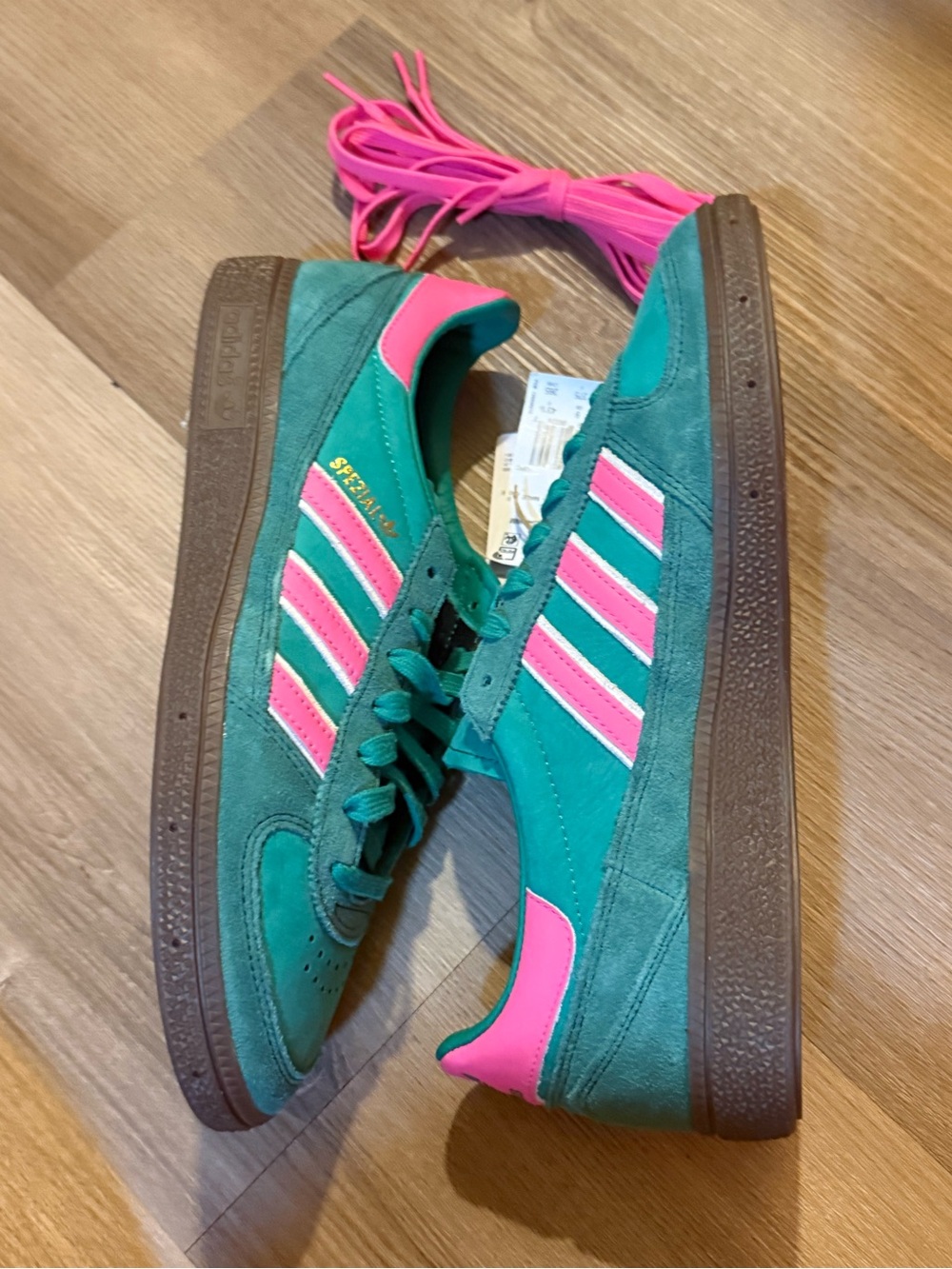 adidas Samba Teal Green with Hot Pink Accents - Picture 9 of 15
